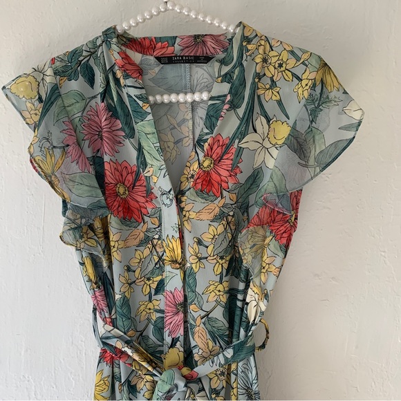 Zara Floral Button Up Tunic Dress - Picture 4 of 12